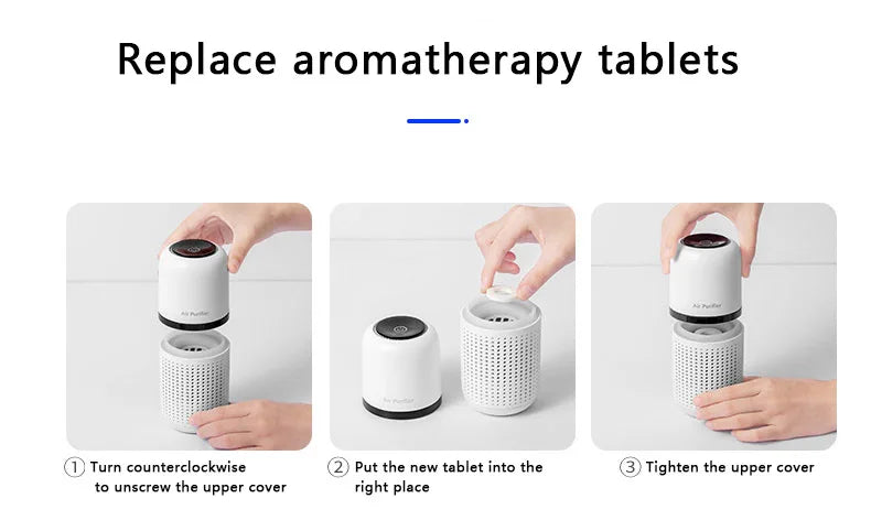 Portable Car Air Purifier USB Rechargeable Fresh Air Negative Ion Cleaner Oxygen Removes PM2.5 Smoke Odors Ionizer Cleaner