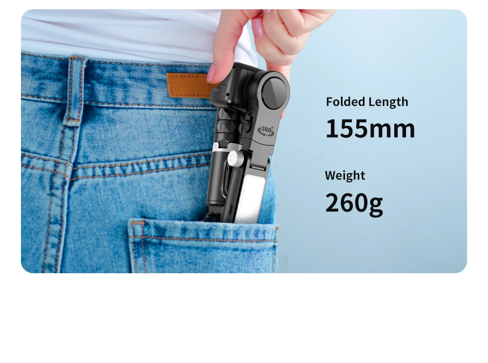 Q18 Desktop Following the shooting Mode Gimbal Stabilizer Selfie Stick Tripod with Fill Light for Smartphone