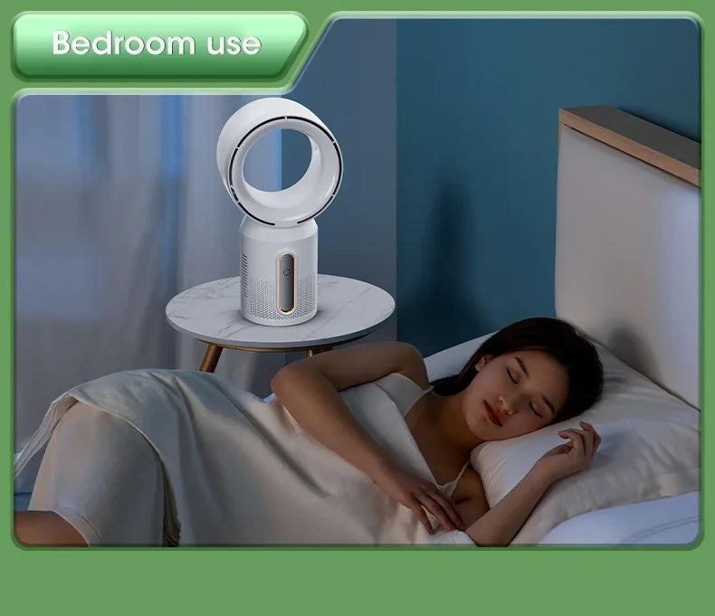 Electric Rechargeable Fan Bladeless Floor Standing Fan Cooling Child Safety Tower 3000mAh Fan Household Air Cooler 5 Gears