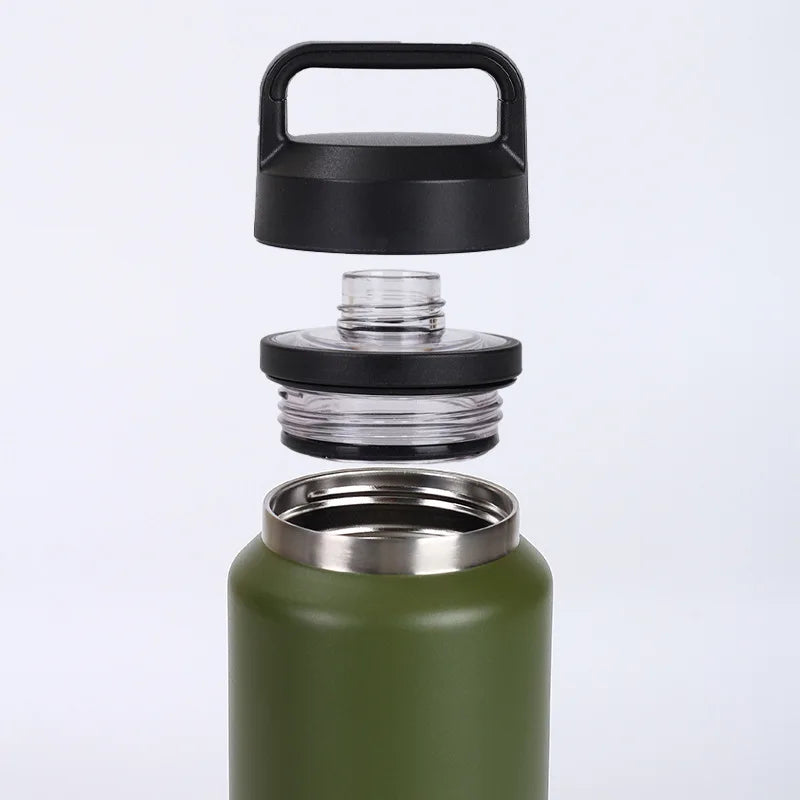 800ml,1100ml Large Capacity Water Bottle Stainless Steel Thermos Vacuum Insulated Flask Bottle Leakproof Sports Portable Tumbler