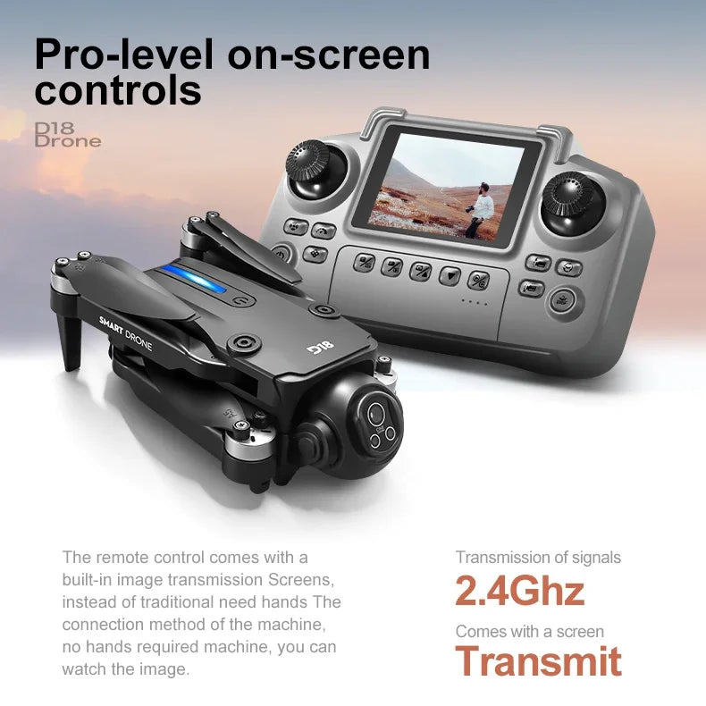 VIVO D18 Drone 8K Aerial HD Dual Camera Photography Intelligent Obstacle Avoidance Brushless Power 5G WIFI GPS Return VR Drone