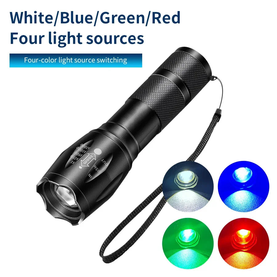 LED Aluminum Flashlight Outdoor Adventure Sports Emergency Flashlight Premium Black Color Changeable Light Compact and Portable