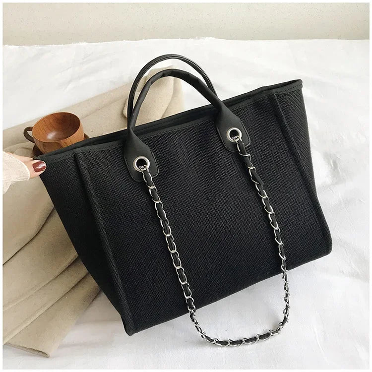 Fashion Make Up Designer Big Women's New Korean Fashion Casual Large Capacity Shoulder Crossbody Chain Tote Bag