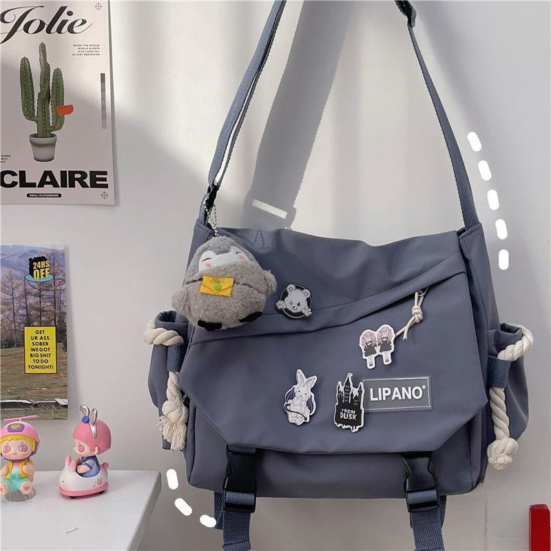 Women's Nylon Handheld One Shoulder Versatile Large Capacity Crossbody Bag Retro Work Travel