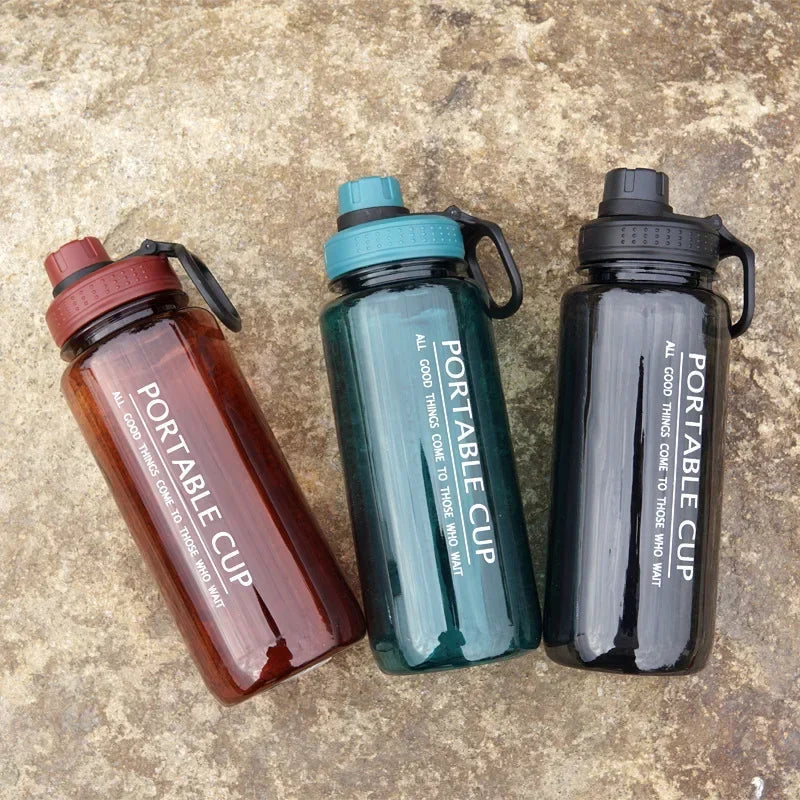 1000ml Sports Water Bottle Portable Leakproof Large Capacity Travel Kettle Lightweight Plastic Water Jugs Creative Space Cup