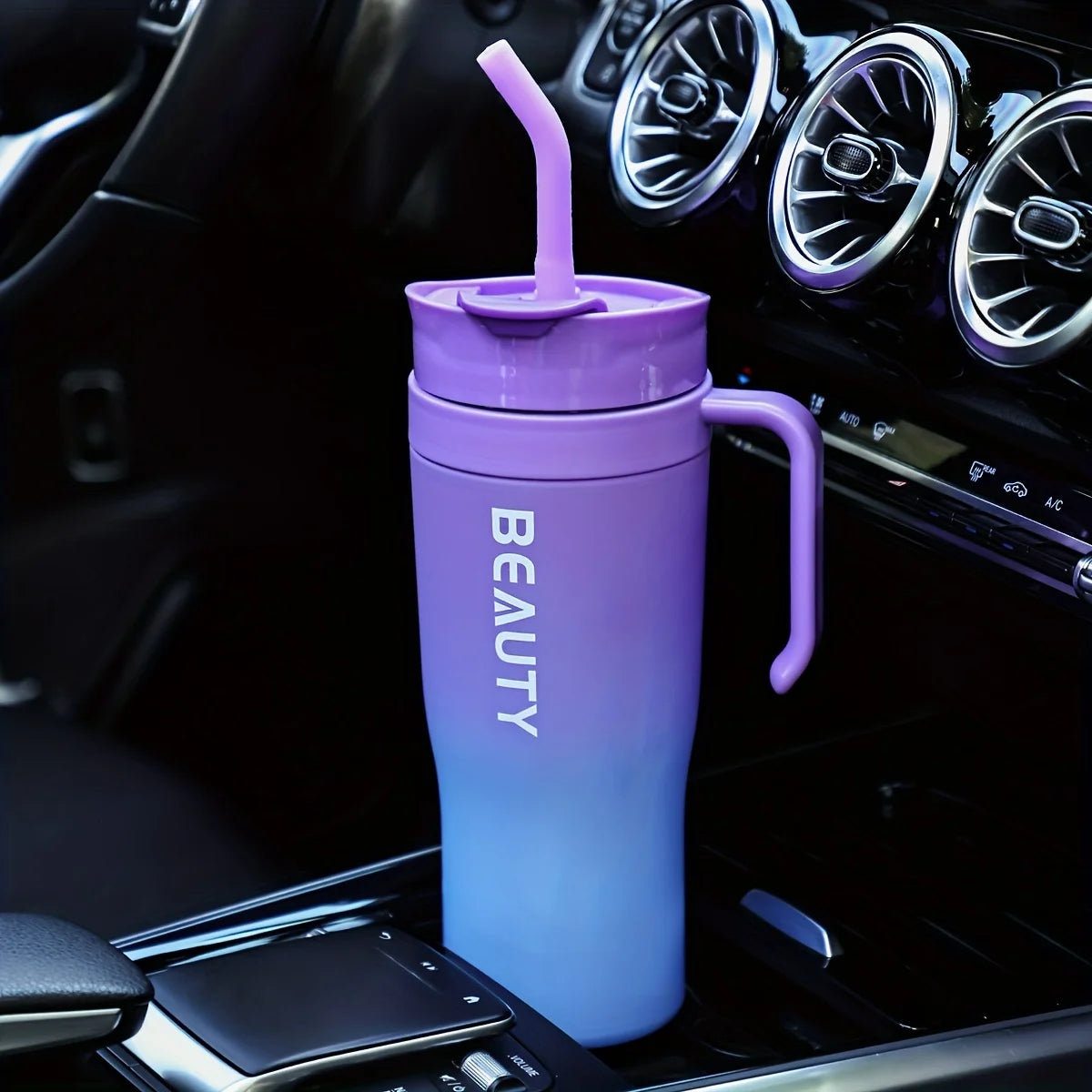 Large 40.58 Oz PC Plastic Insulated Cup with Straw - Lightweight, BPA Free