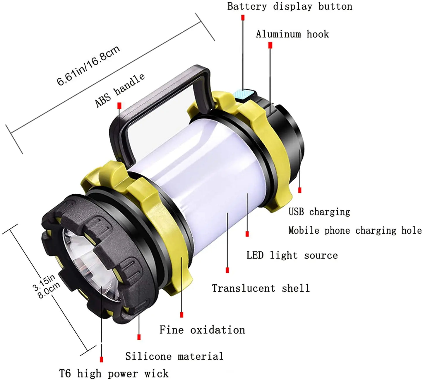 Super Bright USB Rechargeable Searchlight LED Flashlight Waterproof Ultra-Long Range Hand lamp Outdoor Hunting Fishing Light