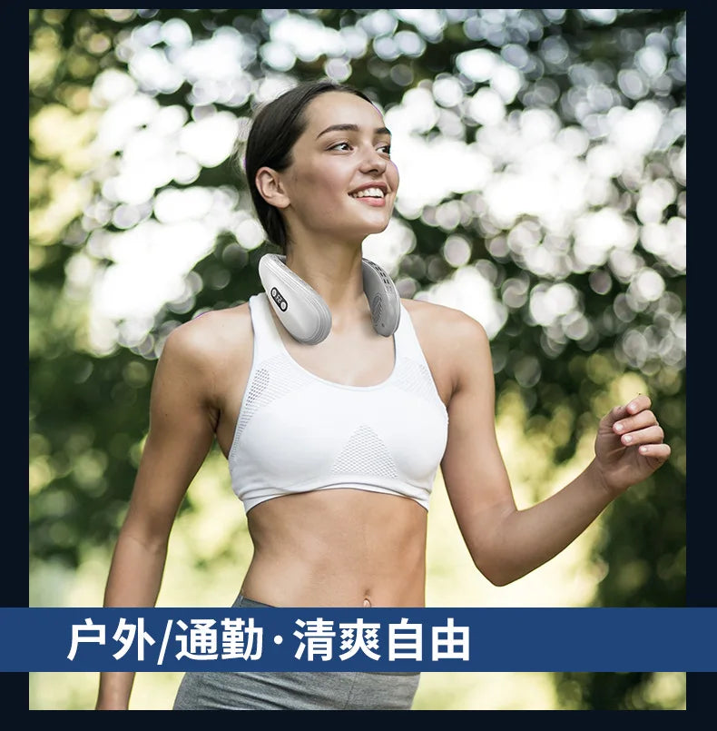 2024 New Neck Air Conditioner Portable Neck Fan Rechargeable Semiconductor Cooling Bladeless Fan Wearable Cooler multi purpose
