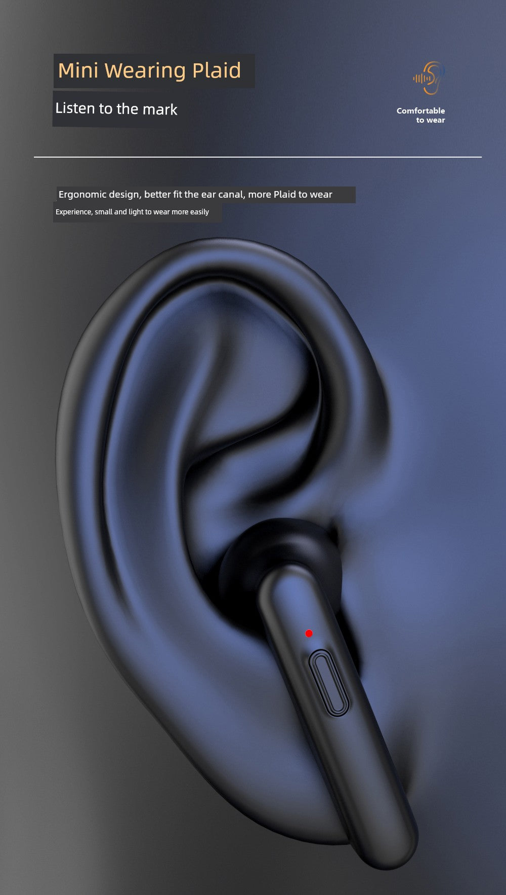 Anti-False Touch Bluetooth Headset Button Switch 2025 New Arrival Type-C Charging Noise Reduction Portable Sports Long Battery Life