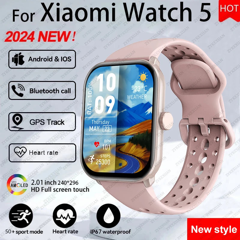 For Xiaomi Watch 5 Wrist Band Global Version Men Women HD AMOLED Screen Heart Rate Bluetooth Call GPS Track Waterproof Sports Smart Watch