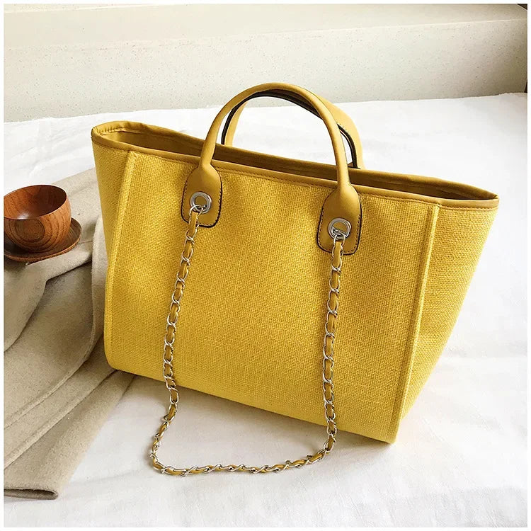 Fashion Make Up Designer Big Women's New Korean Fashion Casual Large Capacity Shoulder Crossbody Chain Tote Bag