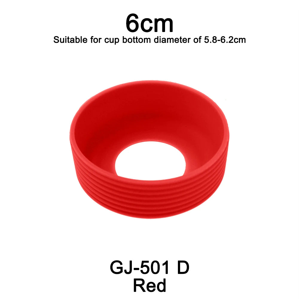 6cm 15 Colour Threaded Soft Silicone Cup Bottom Cover Wear Resistant Ring Sleeve Sheath Anti Slip Good Toughness