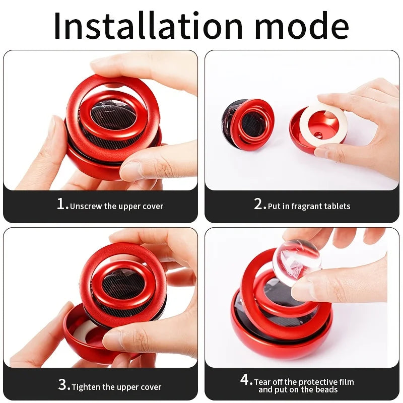 Car Air Freshener Solar Energy Air Purifier for Car Interior Autorotation Decoration Perfume Diffuser Interplanetary Suspension