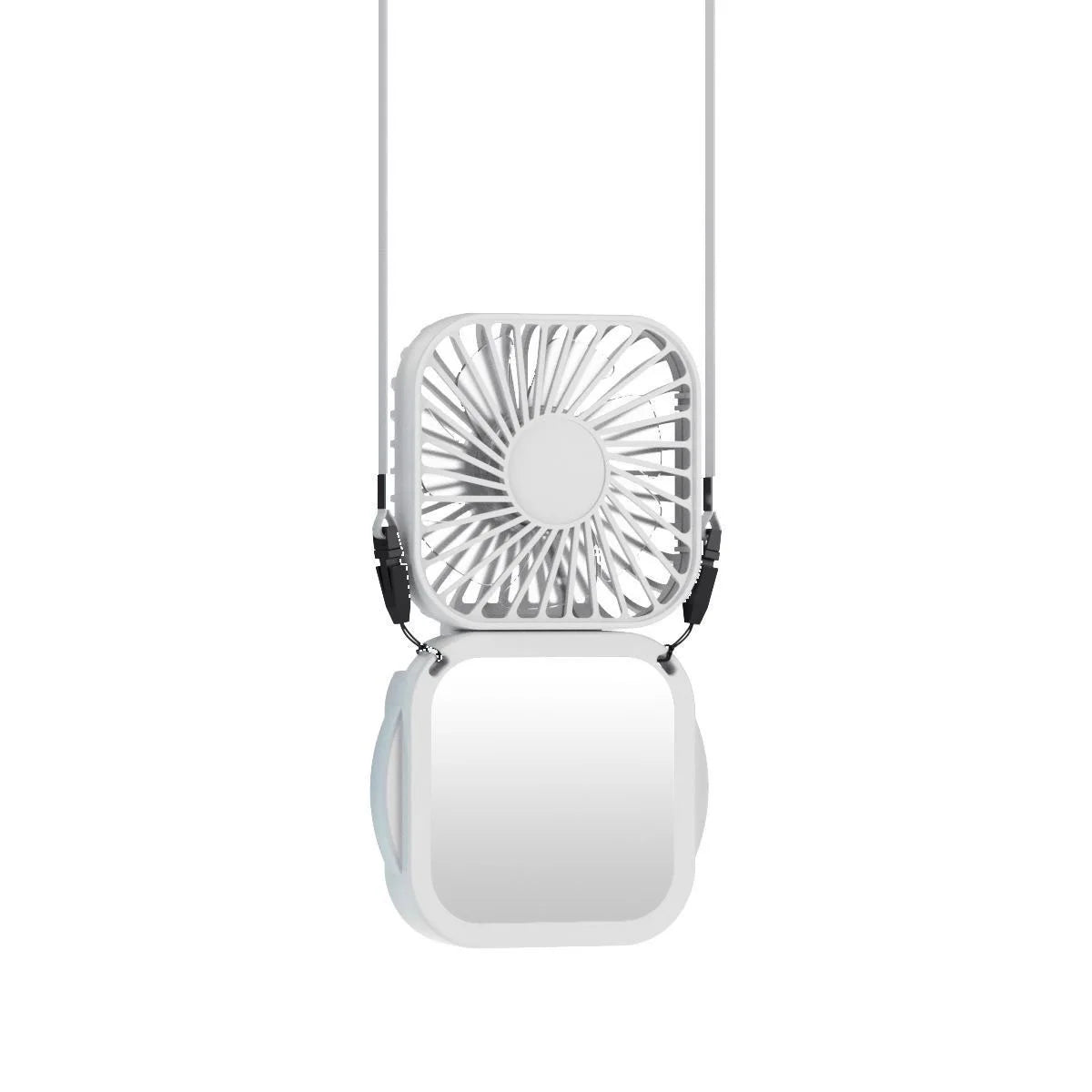 Handheld Portable Fan with Mirror, Mini Fan Small Personal Fan, 500mAh USB Rechargeable Neck Fan Foldable, Quiet Pocket Fan