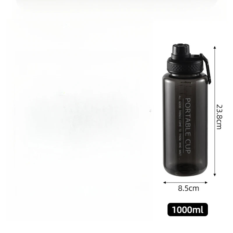1000ml Sports Water Bottle Portable Leakproof Large Capacity Travel Kettle Lightweight Plastic Water Jugs Creative Space Cup