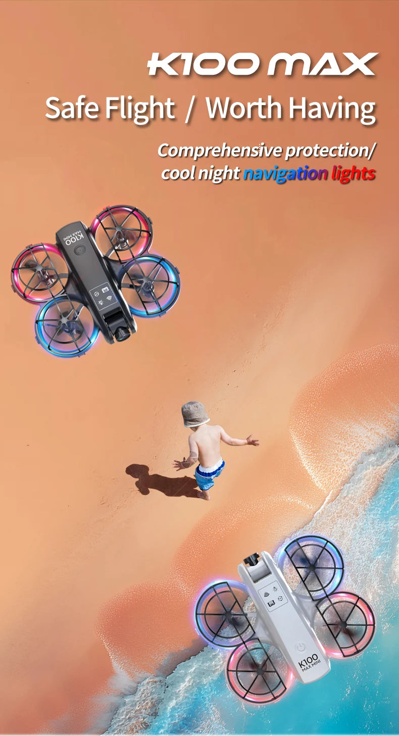 New K100 MAX Drone 8K 5KM Optical Flow Professional HD Dual Camera Obstacle Avoidance Aerial Photography Quadcopter Toys Gifts