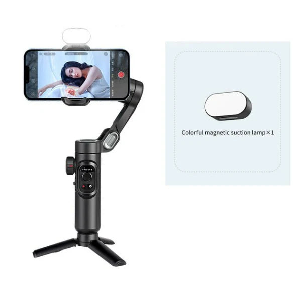 AOCHUAN 3-Axis Handheld Gimbal Stabilizer for Smartphone with Fill Light for iPhone Android Face Tracking Vlog
