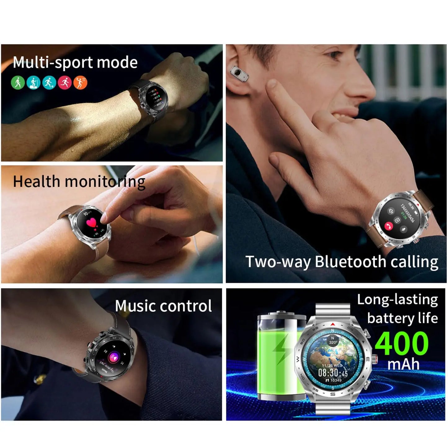2024 TWS 2-in-1 Bluetooth Earphones Smart Watch Bluetooth Call GPS Motion Trajectory HIFI 9D Sound Quality Smartwatch