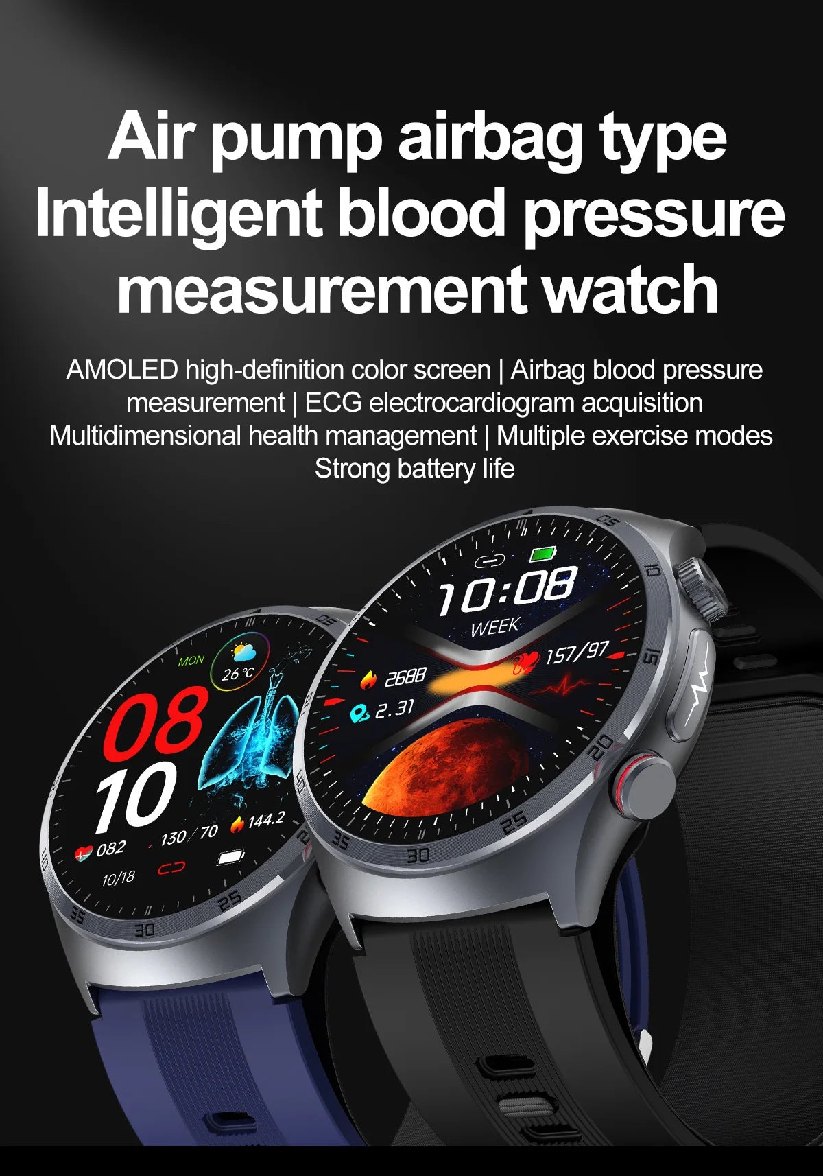 Airbag Smart Watch 2025 New Health watch men Air pump True Accurately Blood Pressure watches Uric Acid Blood Lipids