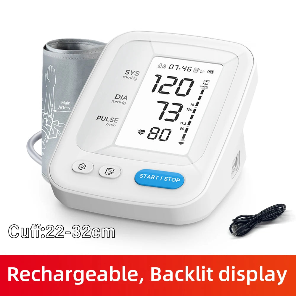 Yongrow Portable Digital Upper Arm Blood Pressure Monitor Measurement Tool Tonometer Sphygmomanometer