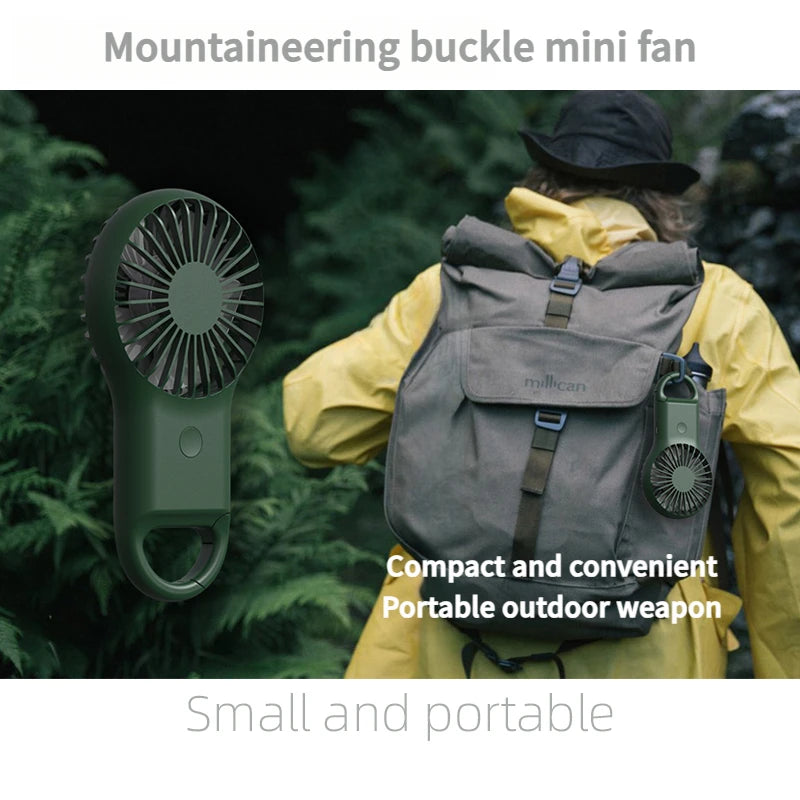 New handheld mini fan, silent high wind USB charging, outdoor hiking, creative gift for graduation season