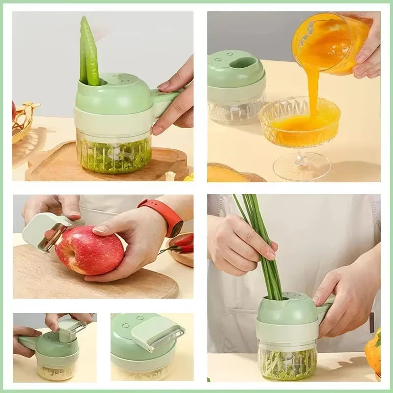 Portable Multifuction Electric Vegetable Chopper Rechargeable Handheld Cordless Food Processor for Meat Garlic Pepper Onion