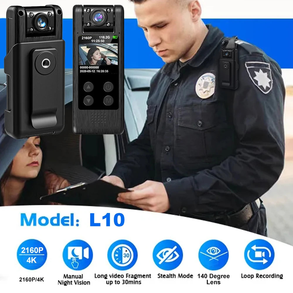 Ultra HD 4K Mini Camera WiFi Portable Small Digital Video Recorder Police BodyCam Infrared Night Vision Miniature Camcorder L10