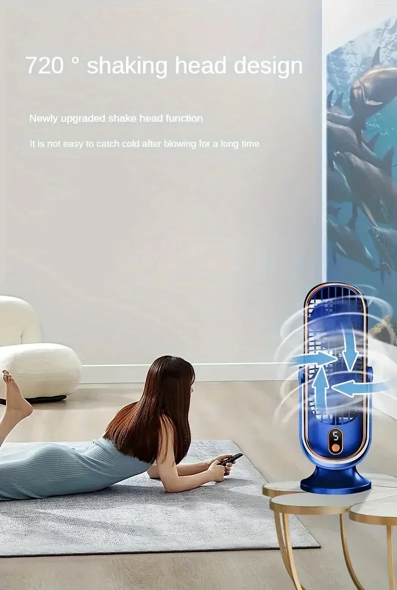 Rechargeable Desk Fan,Portable Bladeless Fan Small Personal Cooling Fan Quiet Table Fan for Home, Office, Bedroom