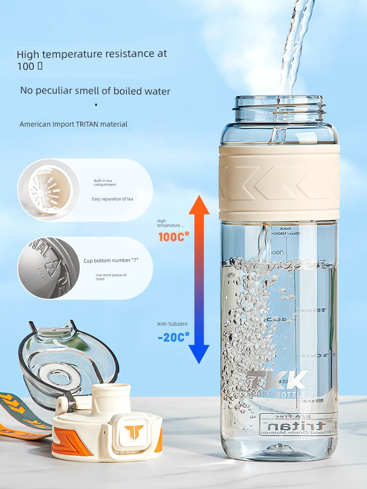 Sports Water Cup for Boys and Girls, Large Capacity, Summer Simple Design for Students, High Temperature Resistant Tritan Water Kettle