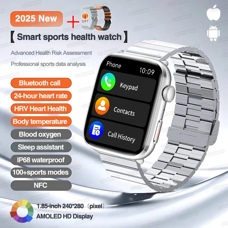 2025 New For Xiaomi Smart Watch HD Bluetooth Call AMOLED Screen NFC Waterproof GPS Sport Health Tracker Smart Watch