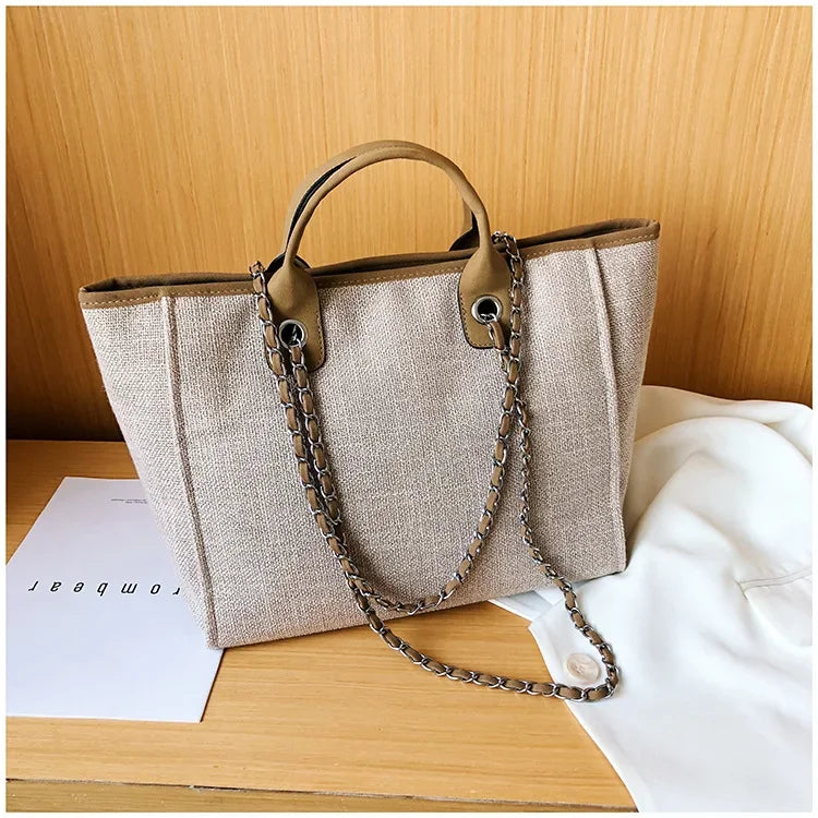 Fashion Make Up Designer Big Women's New Korean Fashion Casual Large Capacity Shoulder Crossbody Chain Tote Bag