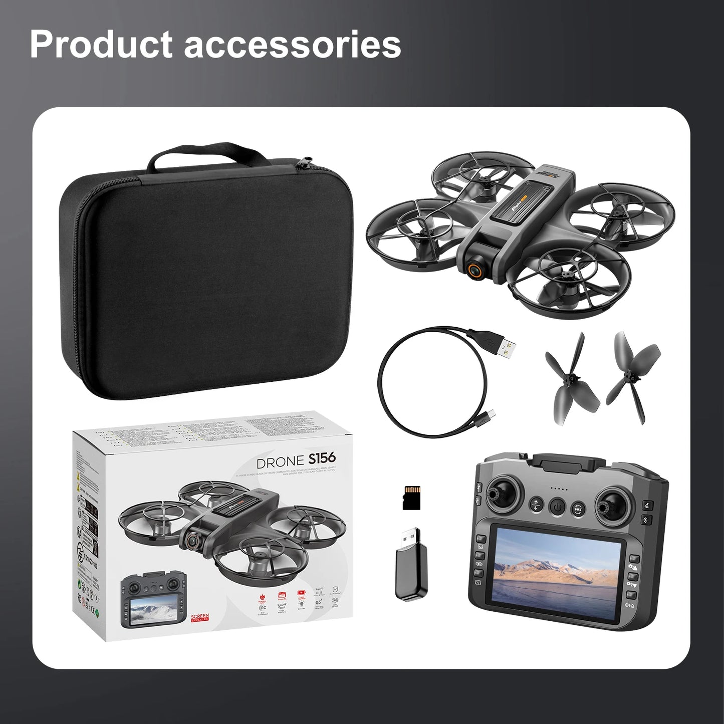 2025 S156 Mini Drone 8K HD Aerial Photography Dual-Camera Dron With Screen Omnidirectional Brushless Motor Drone RC