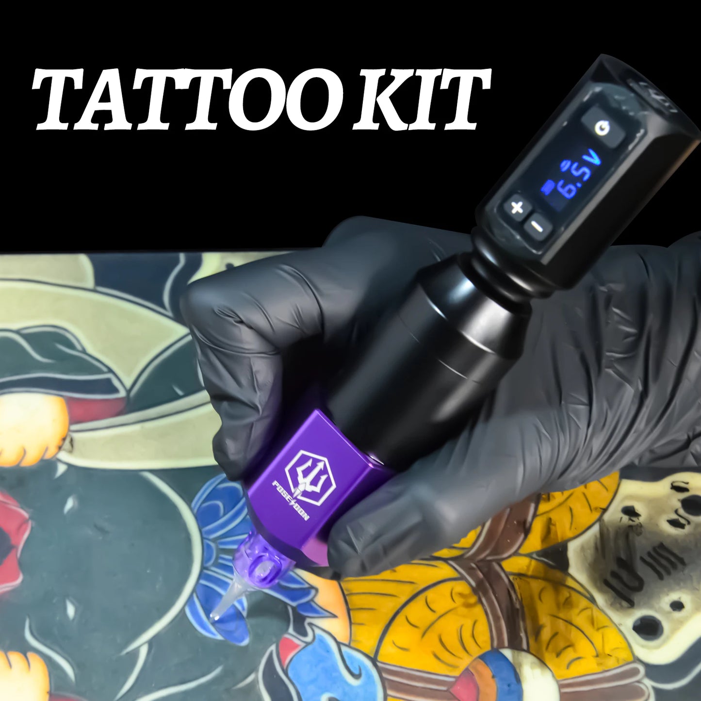 Tattoo Kit POSEIDON Lightweight Tattoo Pen Kit For Permanent Makeup Tattoo Machine Wireless Tattoo Power Supply Tattoo Gun Kit