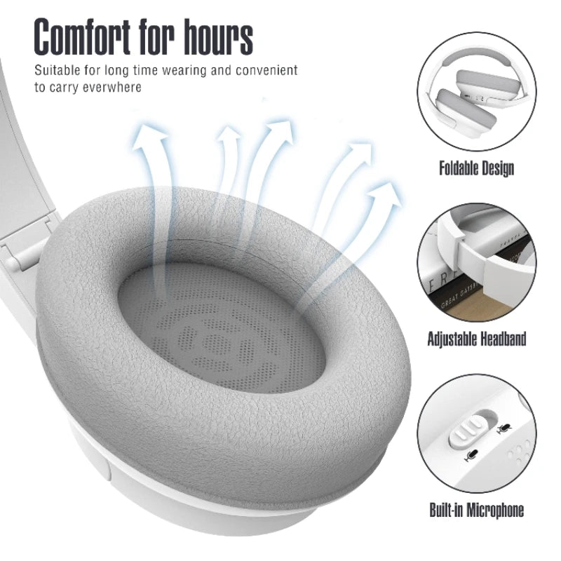 LDON Wireless Headphones Bluetooth 5.3 Hi-Res Audio Over Ear Headset Earphones