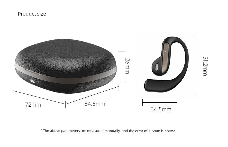 2025 New Arrival Half in-Ear Wireless Bluetooth Headset Ultra-Long Life Battery Non in-Ear Noise Reduction Sports Running for a Long Time without Pain
