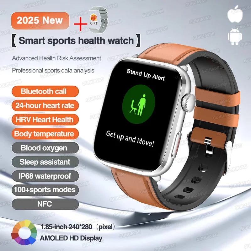 2025 New For Xiaomi Smart Watch HD Bluetooth Call AMOLED Screen NFC Waterproof GPS Sport Health Tracker Smart Watch