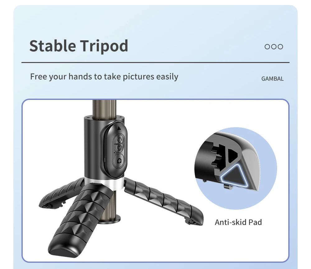 Q18 Desktop Following the shooting Mode Gimbal Stabilizer Selfie Stick Tripod with Fill Light for Smartphone