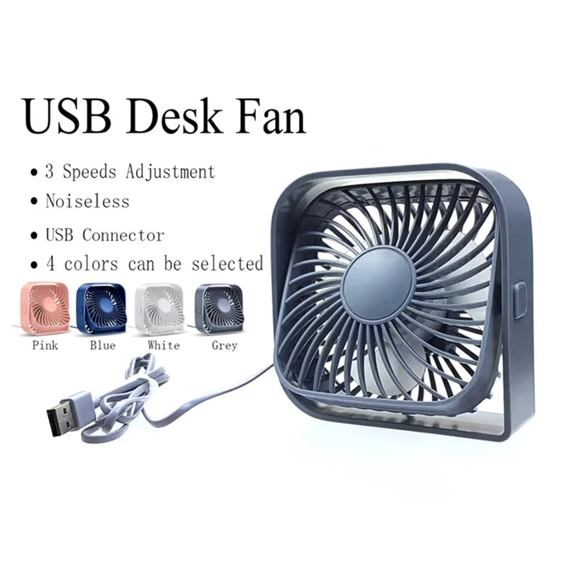 Mini Desktop Fan Battery-Free Quiet USB Powered Office Desk Fan Small Portable Plastic Electric Fan for Home And Office Use