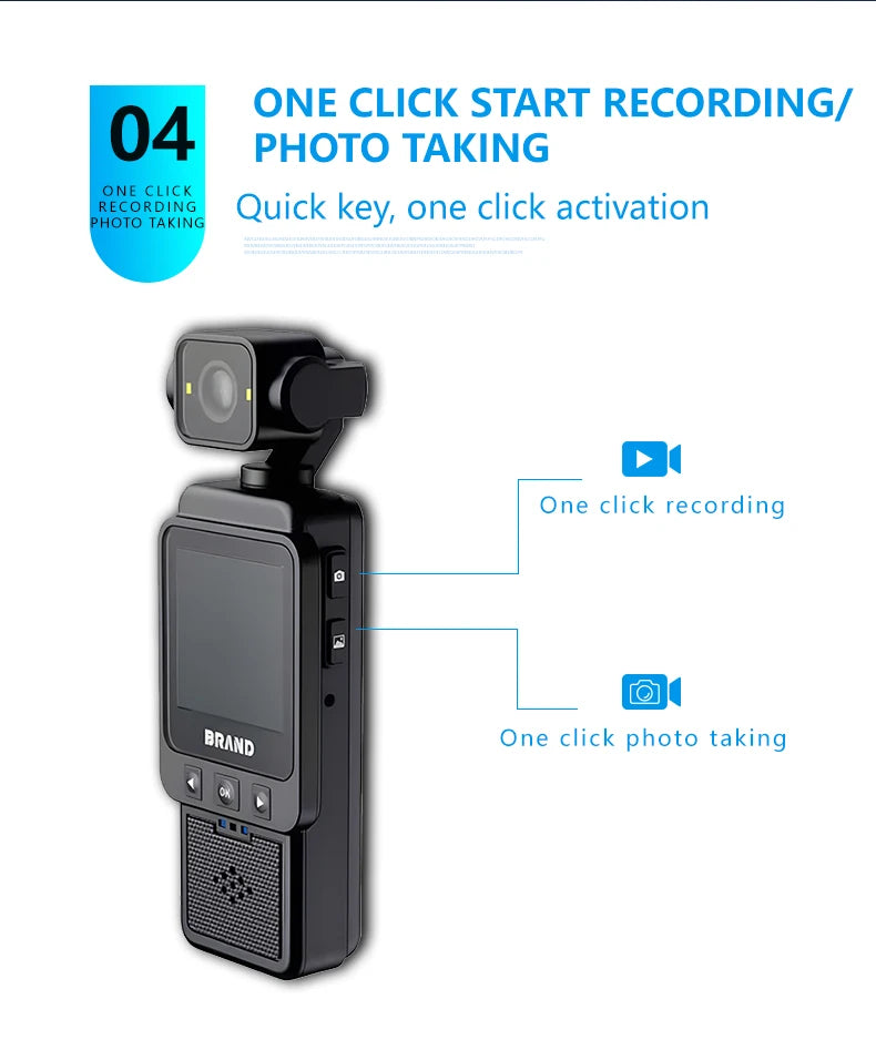 1080P Handheld Sports Pocket Camera HD Display 180° Rotatable WiFi Wireless Video Recorder Built-in Fill Light Motion Camera