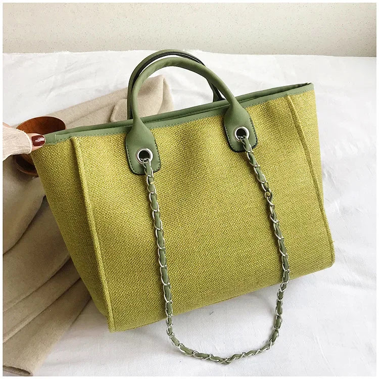 Fashion Make Up Designer Big Women's New Korean Fashion Casual Large Capacity Shoulder Crossbody Chain Tote Bag