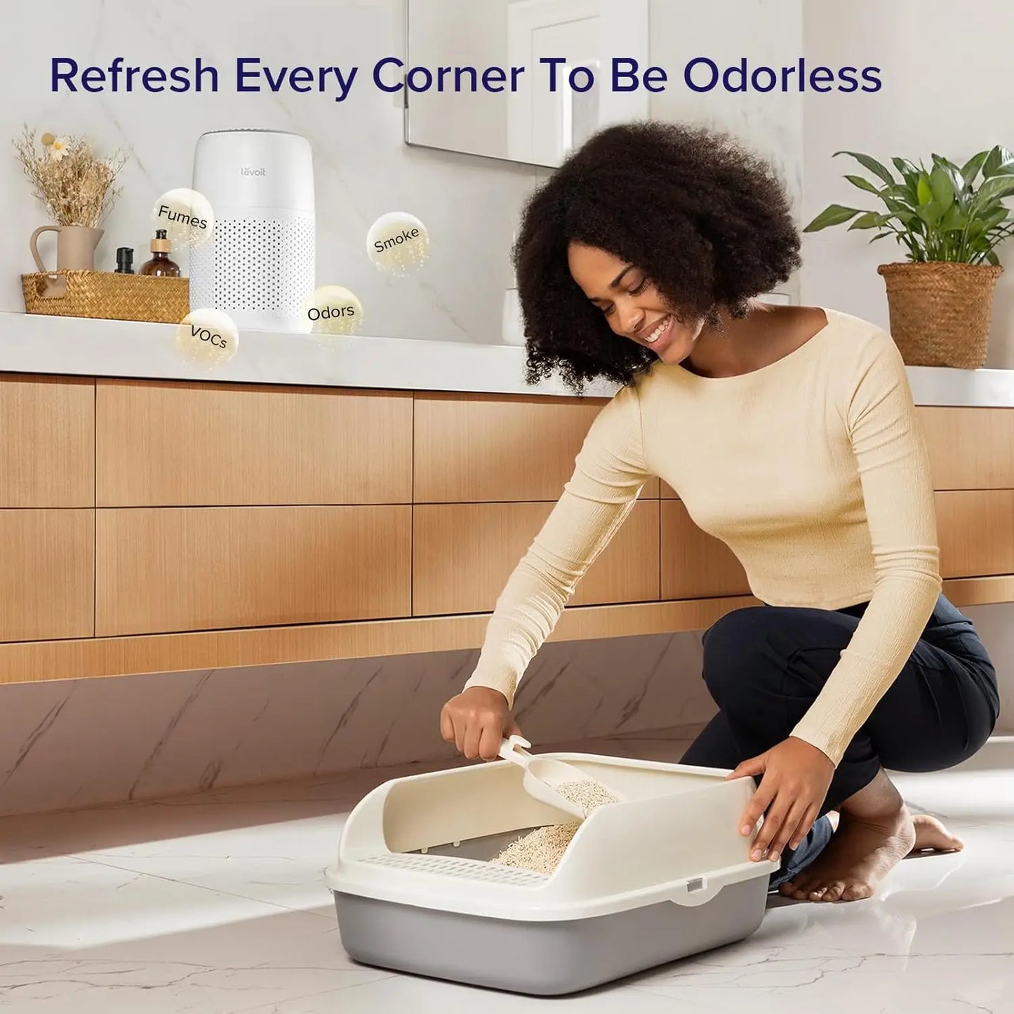 For Bedroom Home, 3-in-1 Cleaner with Fragrance Sponge for Better Sleep, Smoke, Allergies