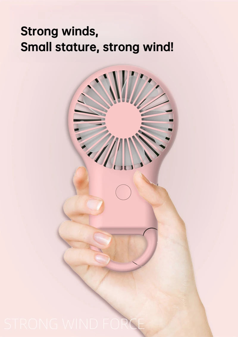 New handheld mini fan, silent high wind USB charging, outdoor hiking, creative gift for graduation season