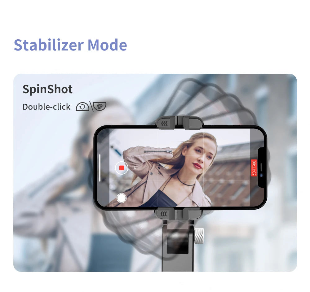 Q18 Desktop Following the shooting Mode Gimbal Stabilizer Selfie Stick Tripod with Fill Light for Smartphone