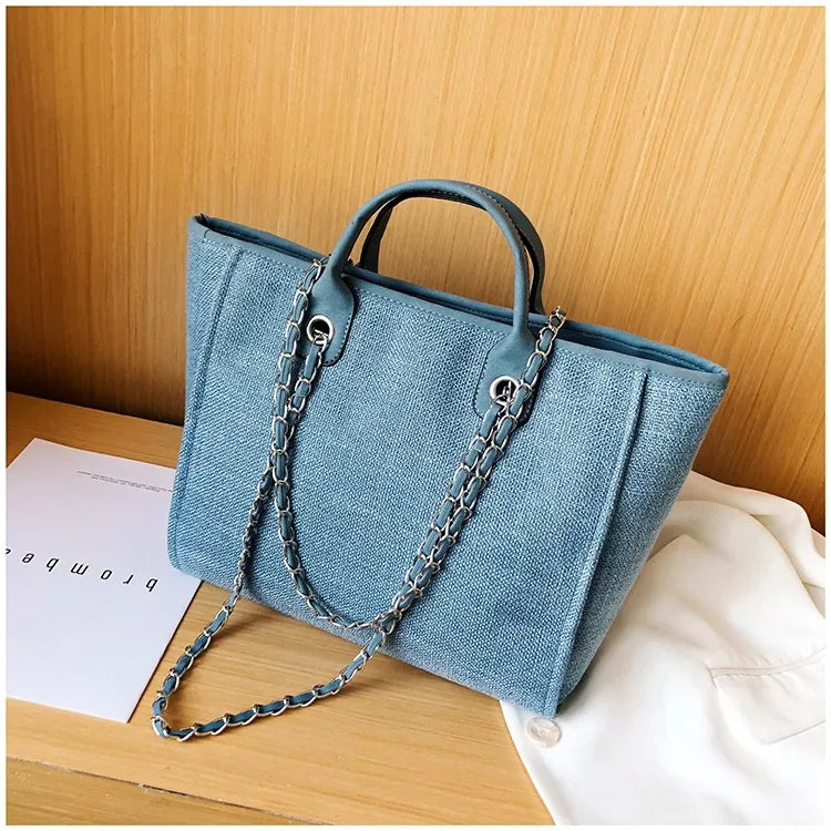 Fashion Make Up Designer Big Women's New Korean Fashion Casual Large Capacity Shoulder Crossbody Chain Tote Bag