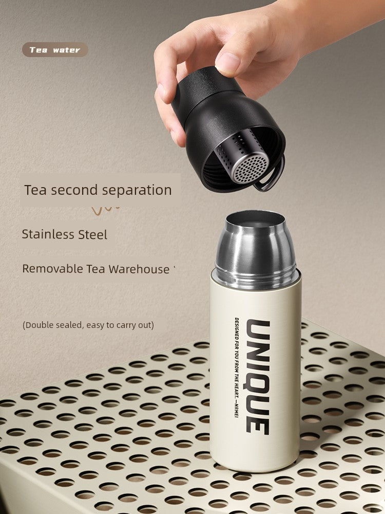 Vacuum Cup 2024 New Arrival Tea Water Separation Good-looking Tea Cup Men's Outdoor Tea Portable Quickly Open Stainless Steel Water Cup