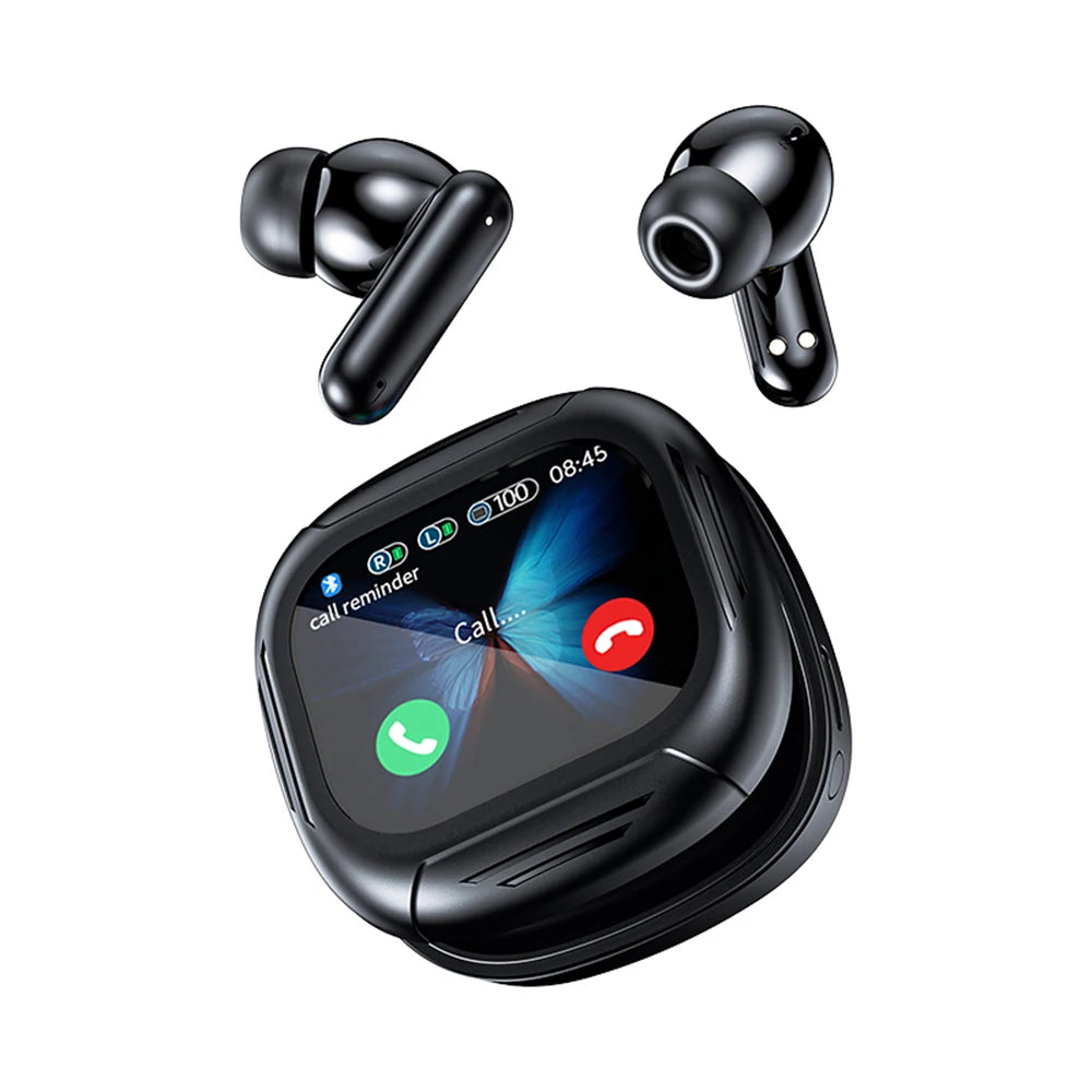 LX-60 Full Touch Screen Headphones ANC Bluetooth 5.4 Noise Cancelling Earphones HiFi Stereo Wireless In-Ear ENC Earbuds With Mic