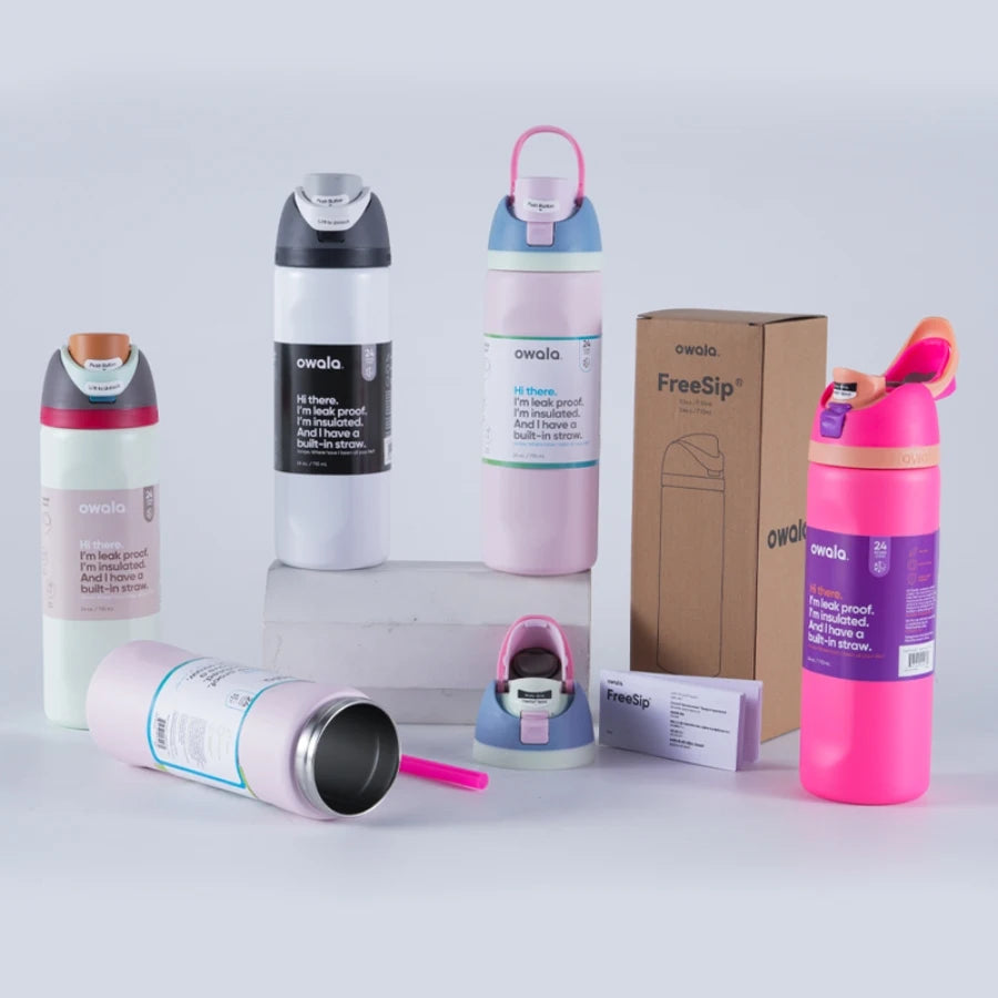 NEW Original Owala Insulated Stainless Steel Water Bottle with Straw, BPA-Free Sports Water Bottle