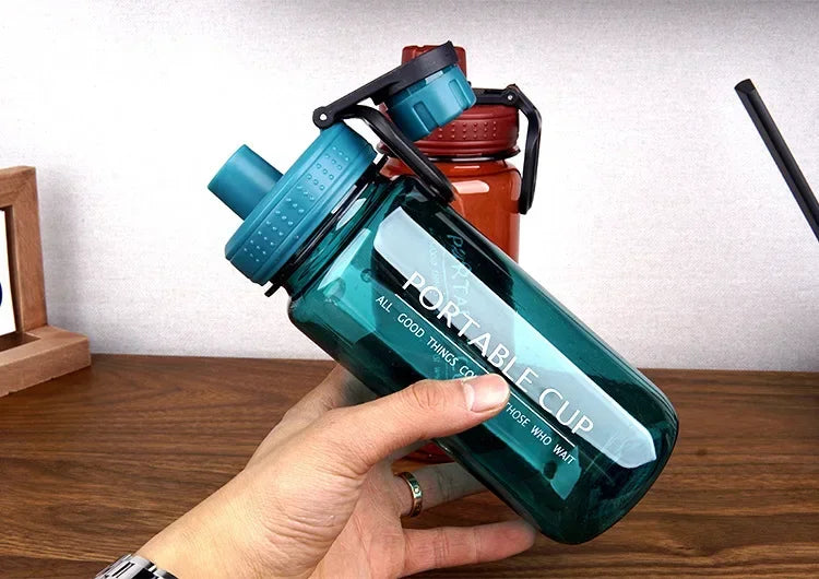 1000ml Sports Water Bottle Portable Leakproof Large Capacity Travel Kettle Lightweight Plastic Water Jugs Creative Space Cup