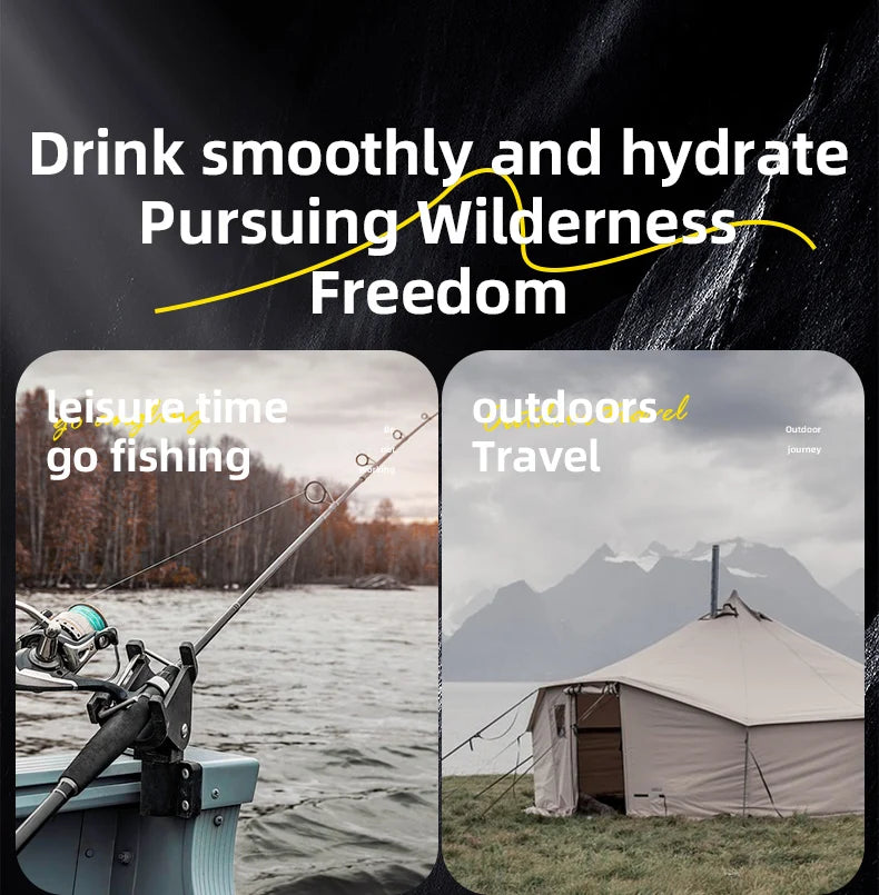 Stainless Steel Thermos Bottle with Handle Outdoor Portable Large Capacity Thermal Water Bottle ,Keep Hot and Cold for 72H