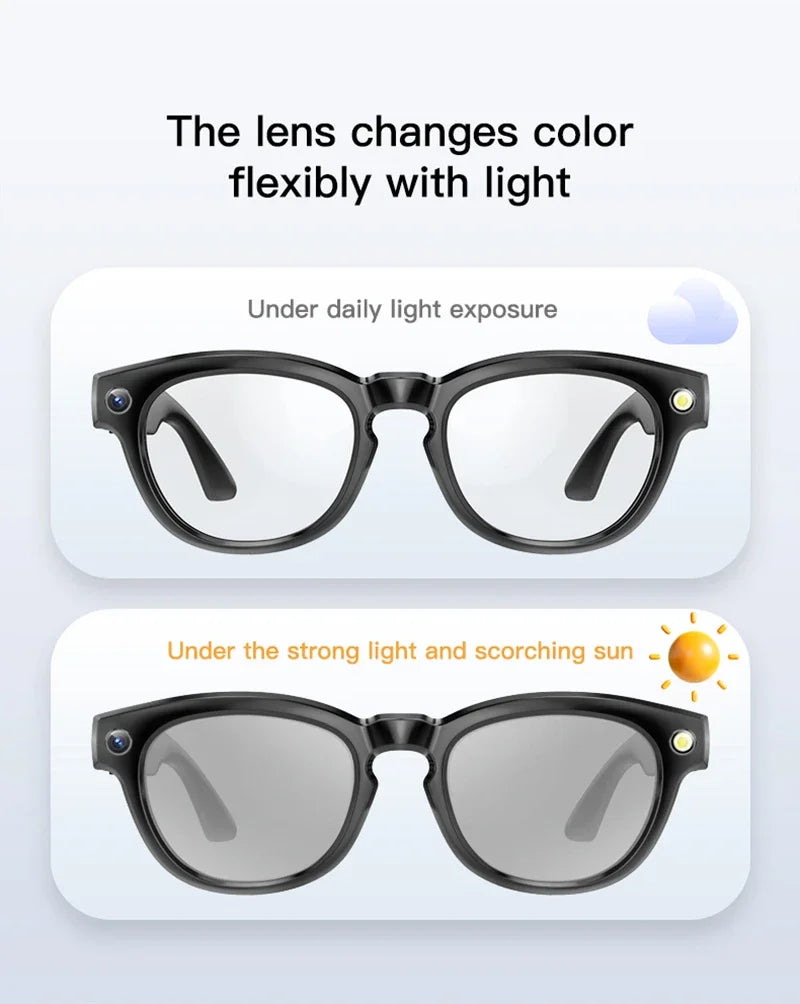 Xiaomi GS380 Smart Glasses With Camera 200W Pixels Auto Colour Change Lens Bluetooth Glasses Listen to music Shooting Sunglasses